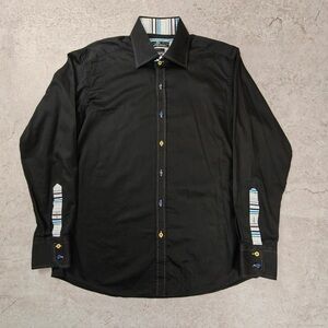 Claudio Lugli Shirt Black Colourful Slim Fit Men's XL